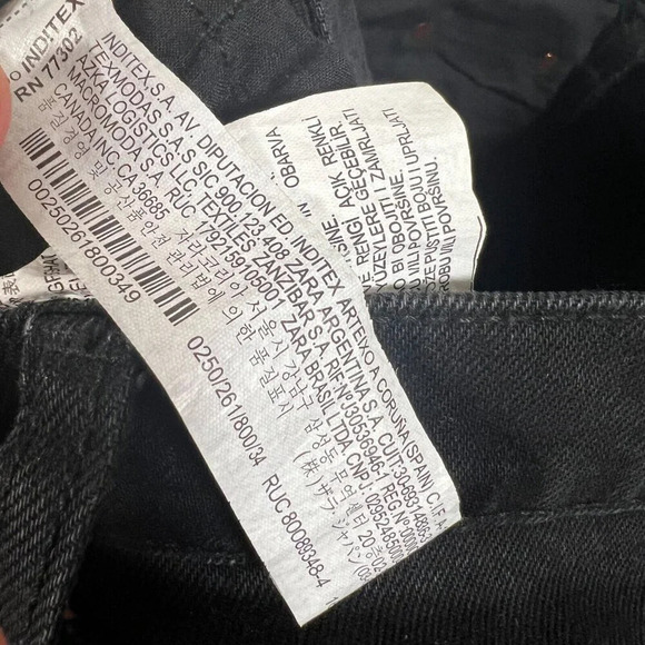 Zara High Rise Straight Leg Jeans Size 2 Black Denim Button Fly High Waist - Picture 10 of 12